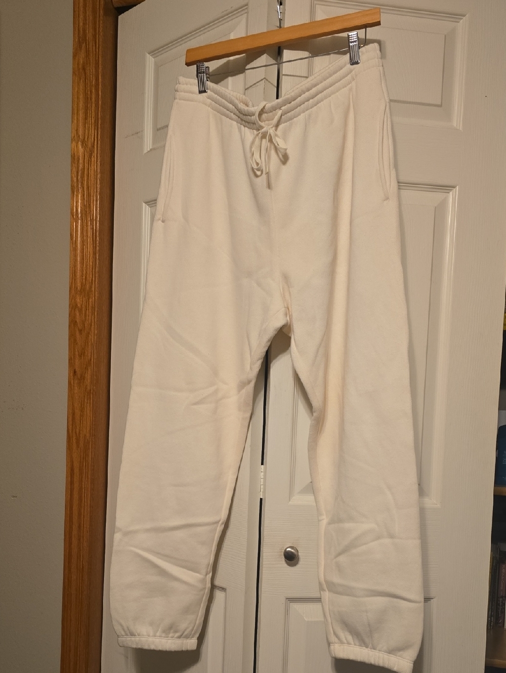 Z Supply Sporty Fleece Cream Drawstring Joggers